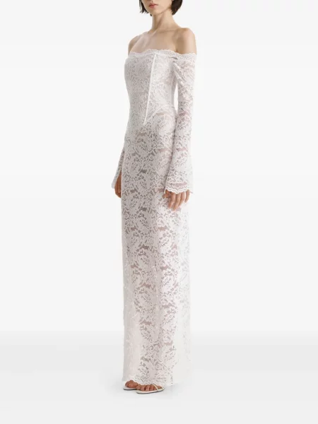Rochie maxi 2310 Studio din dantelă de costum alb