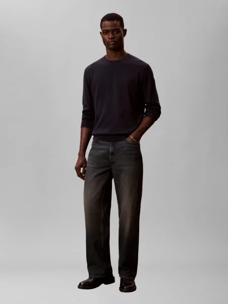 Calvin Klein sweter granatowy lekki niebieski