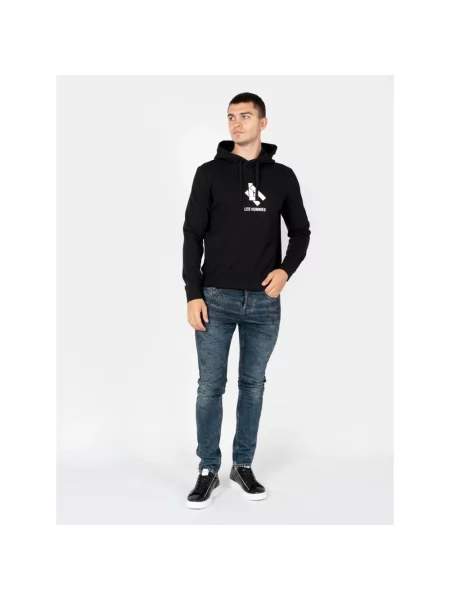 Bluza z kapturem Les Hommes z kapturem czarna