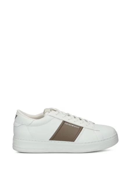 Sneakerși Emporio Armani din piele alb