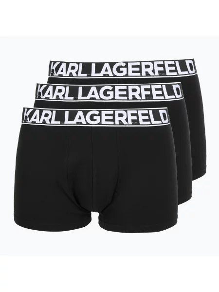 Boxeri pentru bărbați KARL LAGERFELD Bold Trunk 3 perechi black negru