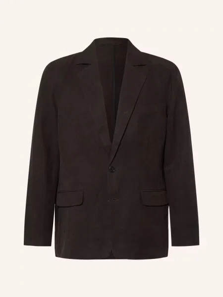 Allsaints Sako Marko Regular Fit Z Lnu tmavě hnědá