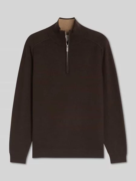 Sweter w kroju regular fit z kołnierzem zapinanym Tom Tailor