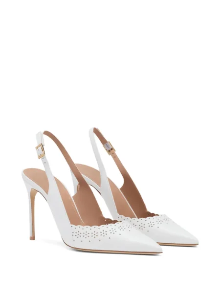 Pantofi cu toc Malone Souliers din piele slingback alb