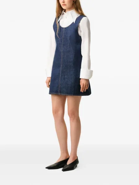 Rochie din denim Ami Paris de costum albastru