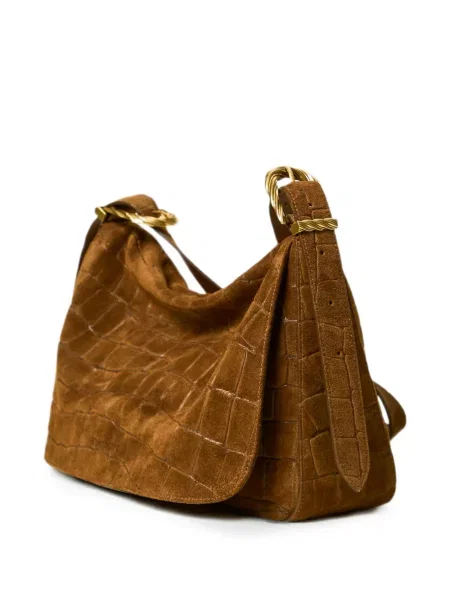 Geantă shopper Twinset din piele maro