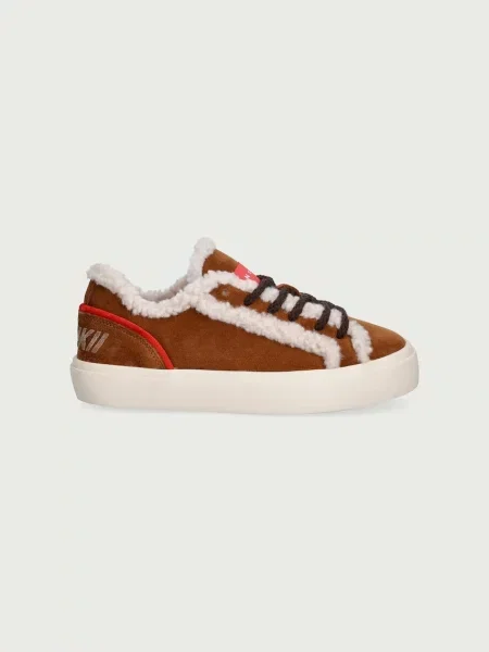 Inuikii LILA SHEARLING LACE UP tenisice za djecu od brušene kože smeđa