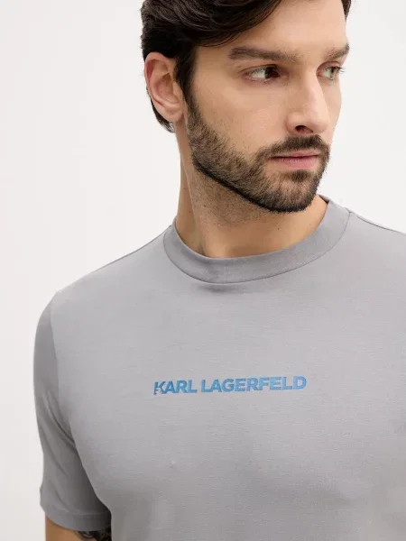 Футболка Karl Lagerfeld однотонна сірий