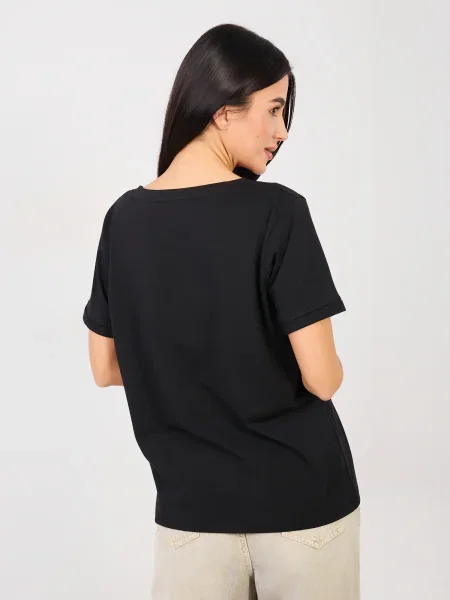 Tricou Rue Paris scurt negru