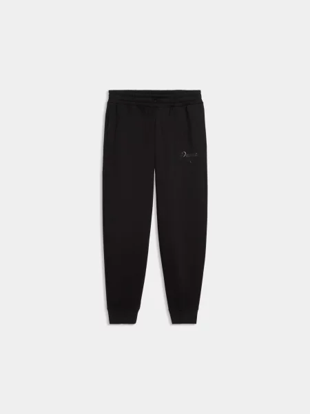 Спортивні штани PUMA Ess Script Sweatpants Fl комбінований верх чорний