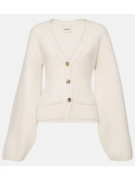 Cardigan Khaite din cașmir alb