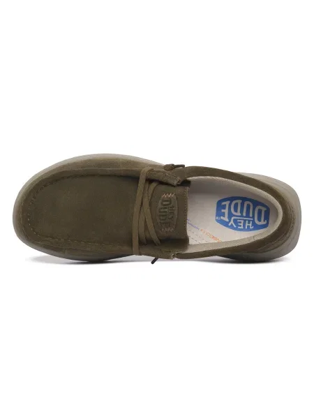 Pantofi Heydude din piele de căprioară verde