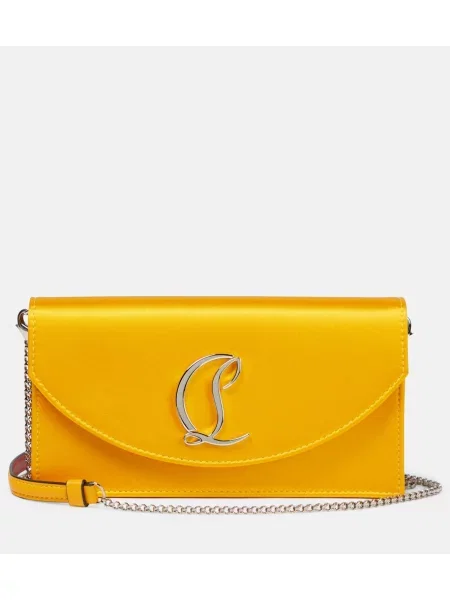 Satenska pisemska torbica Christian Louboutin rumena