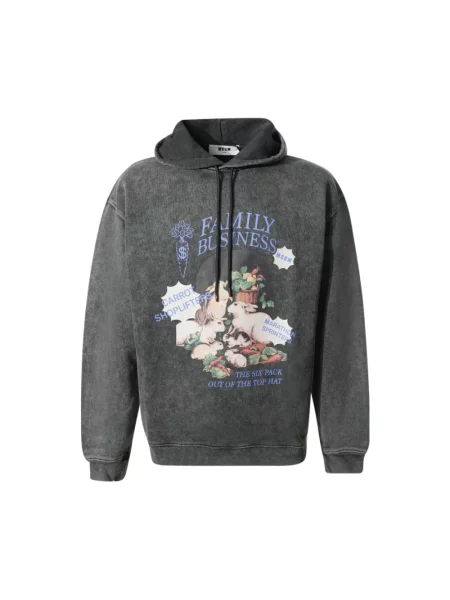 Bluza z kapturem Msgm z kapturem biznesowa szara