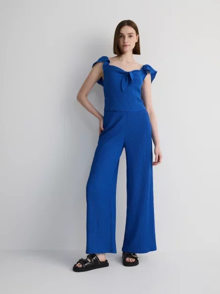 Reserved Топ на зав'язці синій