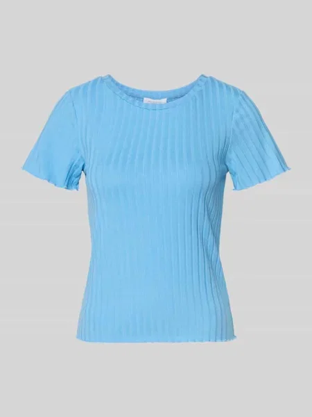 T-shirt z mieszanki w prążkowaniu Rich & Royal