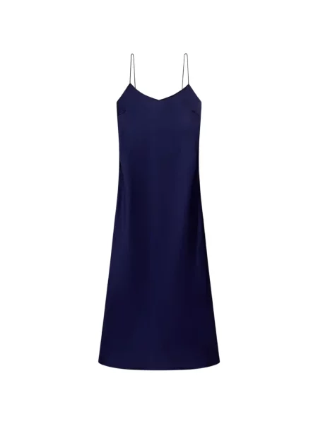 Rochie Another Tomorrow din satin albastru