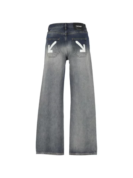 Blugi Off-white cu imagine alb