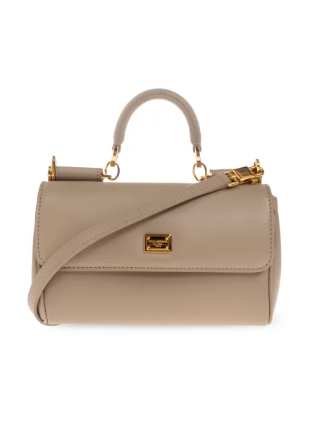 Torebka Dolce And Gabbana skórzana beżowa
