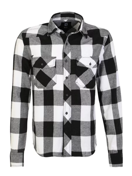 Brandit Cămașă / negru / gri amestecat alb