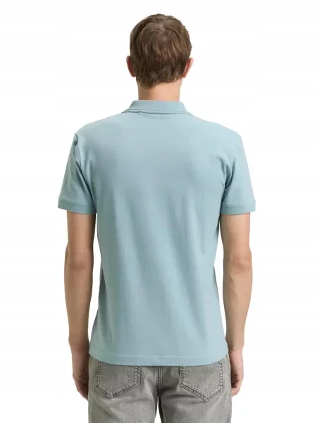 T-SHIRT KOSZULKA POLO TOM TAILOR GŁADKA niebieska