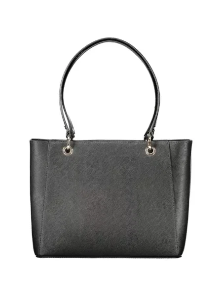 Geantă shopper Guess cu autograf negru