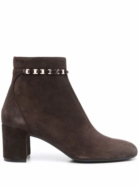 Cizme scurte Ferragamo din piele de căprioară maro