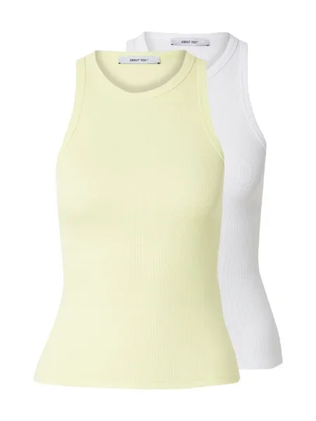 ABOUT YOU Top Anian galben deschis alb