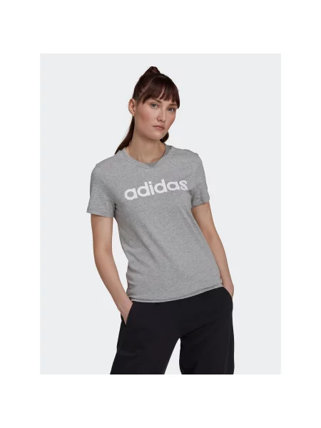 Adidas Majica Essentials Logo Slim Fit siva
