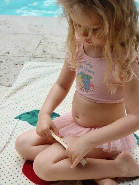 Konges Sløjd Dvoudílné dětské plavky AMANDINE BIKINI růžové
