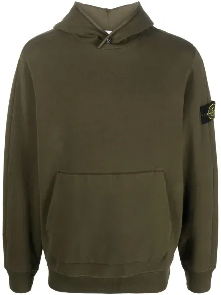 Hanorac cu glugă Stone Island cu strasuri verde