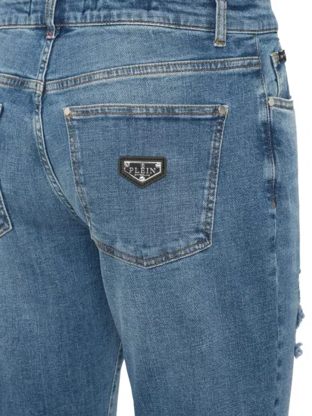 Blugi Philipp Plein cu 5 buzunare albastru