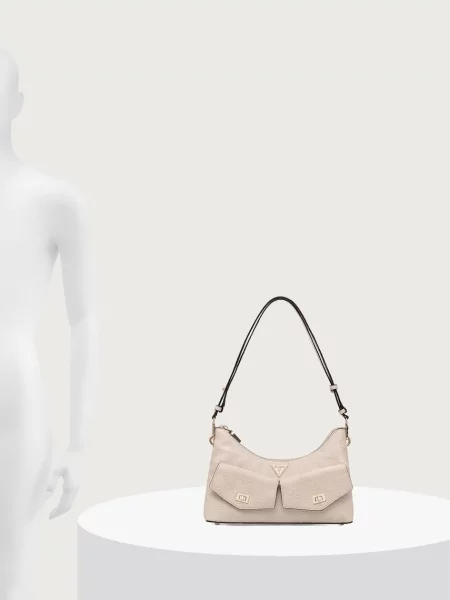 Кожаная сумка хобо Guess