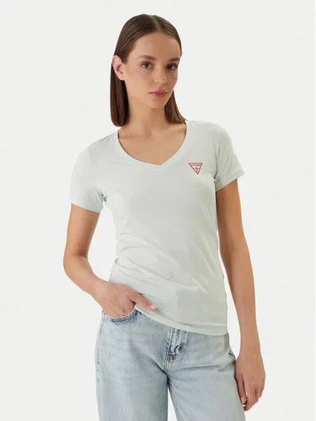 Guess Marškinėliai Slim Fit žalia