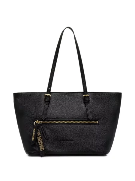 Шопинг чанта Love Moschino с автограф черно