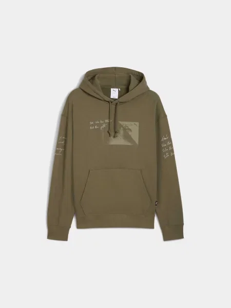 Худі PUMA Graphic Hoodie комбінований верх зелений