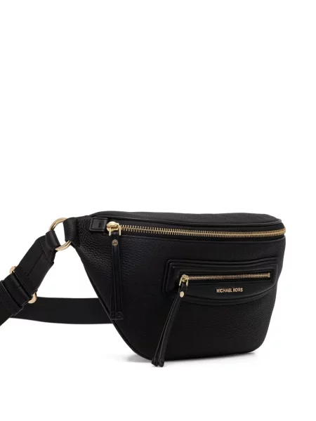Cu centură rochie Michael Kors Collection din piele cu cataramă negru