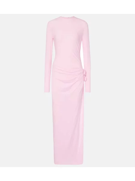 Rochie Magda Butrym cu model floral din jerseu roz