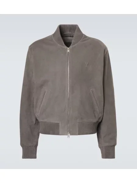 Bomber jakna Ami Paris iz semiša siva
