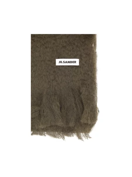 Szal Jil Sander wełniana zielona