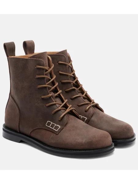 Cizme scurte Jw Anderson din piele de căprioară maro