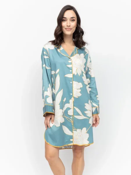 Нічна сорочка Fable&Eve Greenwish бавовна/модал блакитний