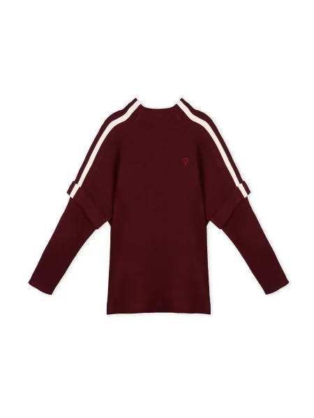 Lola Casademunt Pulover roșu bordeaux alb