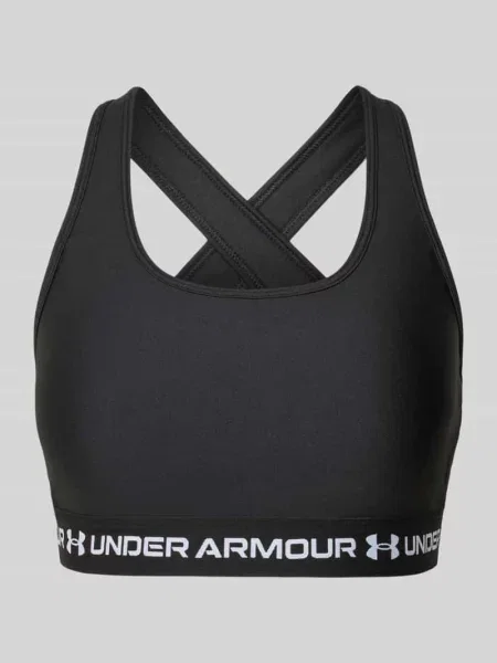 Biustonosz treningowy Under Armour Crossback Mid ultimate black/white czarny