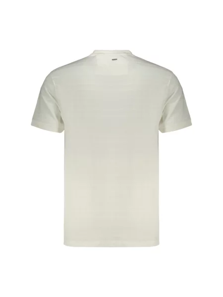 T-shirt z fakturowanym wzorem i okrągłym dekoltem Guess biała