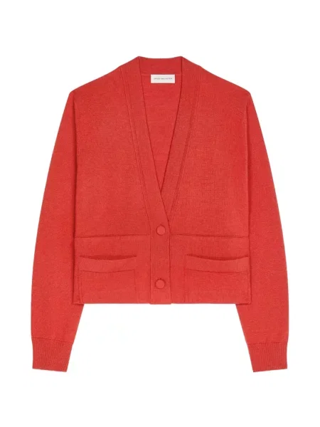 Decupat cardigan Dries Van Noten de lână roșu