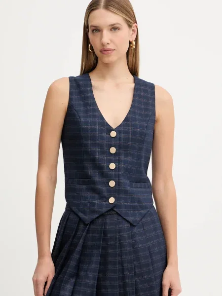 Fracomina vestă un singur rând de albastru