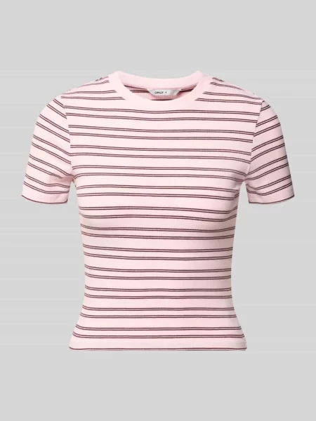 T-shirt o kroju regular fit z domieszką model LUPE' Only różowa