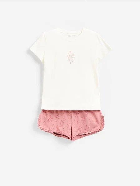 Reserved Pijama din două piese din roz-pudră roz