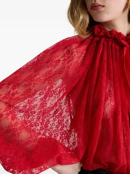 Top Patou s čipkom crvena